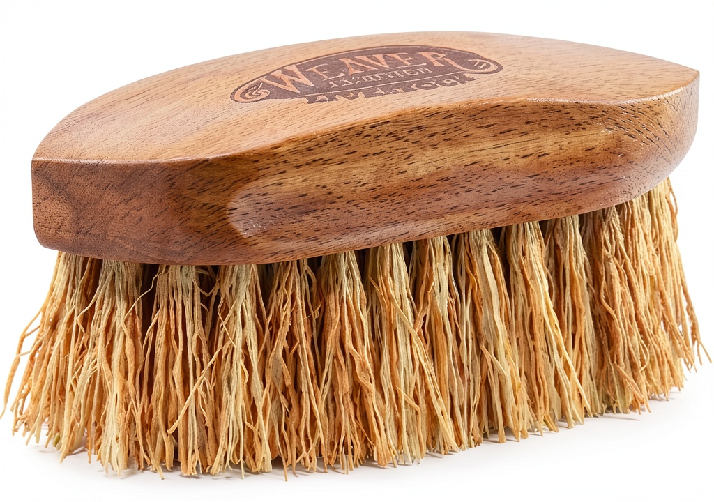 Weaver Leather pet brush in use on a hog