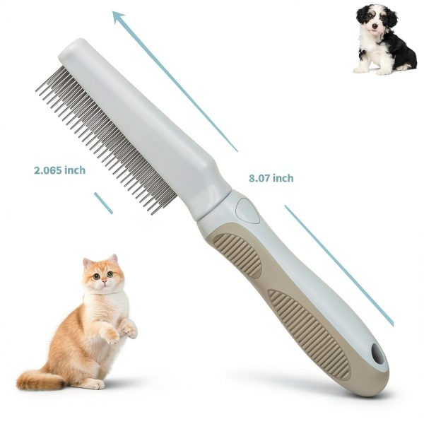 Alysisa Pet Combs for Cats Dogs Stainless Steel-2