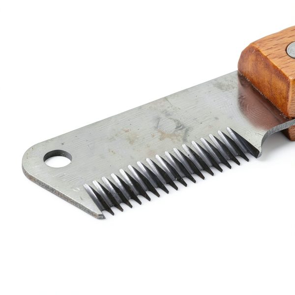 Alysisa Pet Stripping Comb Wood Handle Long Haired Animals-3