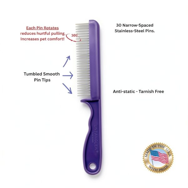 Steven Plastics Pet Comb Stainless Steel Fine Teeth French-4