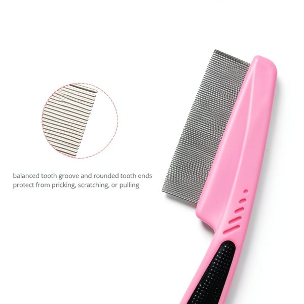 Pet Flea Comb Stainless Steel Teeth Grooming Tool for Pets-2