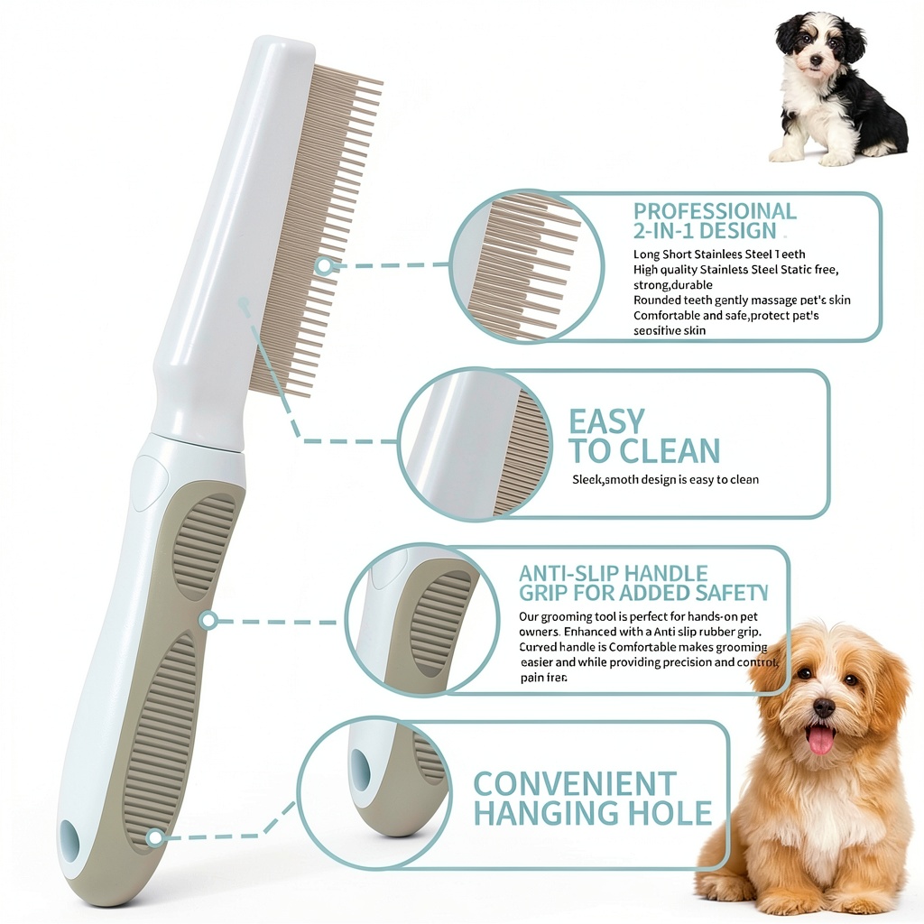 Alysisa pet comb for cats and dogs