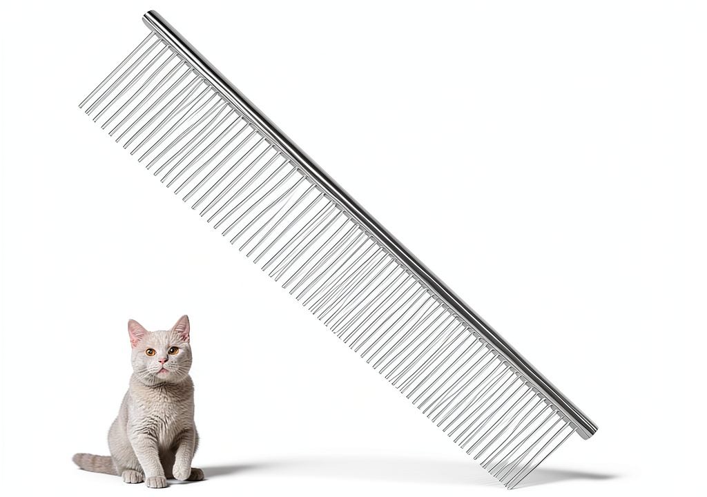 KYHSC 2-in-1 Massage Pet Comb being used on a golden retriever in a sunny living room