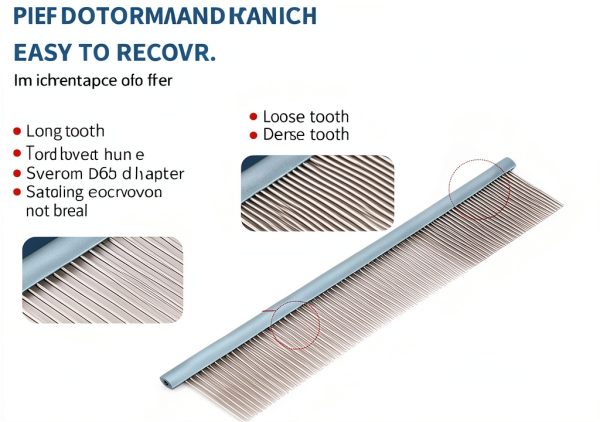 Dog Grooming Comb KYHSC Metal Long Tooth Non Slip-3