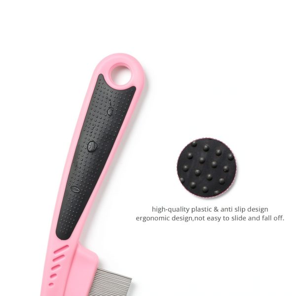Pet Flea Comb Stainless Steel Teeth Grooming Tool for Pets-1