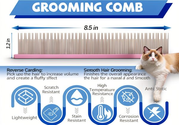 Pet Grooming Comb KYHSC Aluminum Handle Model121-2