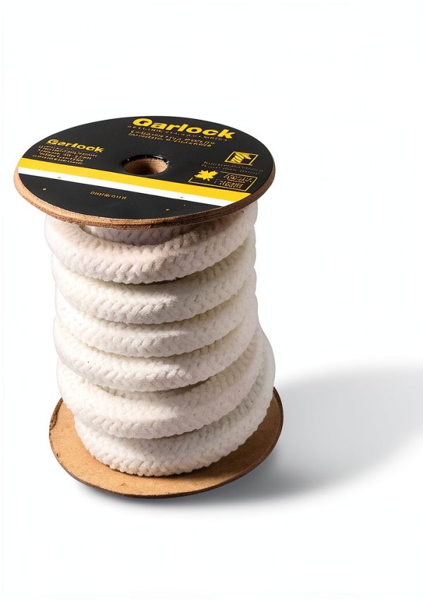 Garlock 41601-FT40-25 Synthetic Fiber with PTFE Suspensoid and Snow-White Petrolatum Style PACKMASTER 1 Pump Packing, 25' Length, 5/8" Thickness, Square-0