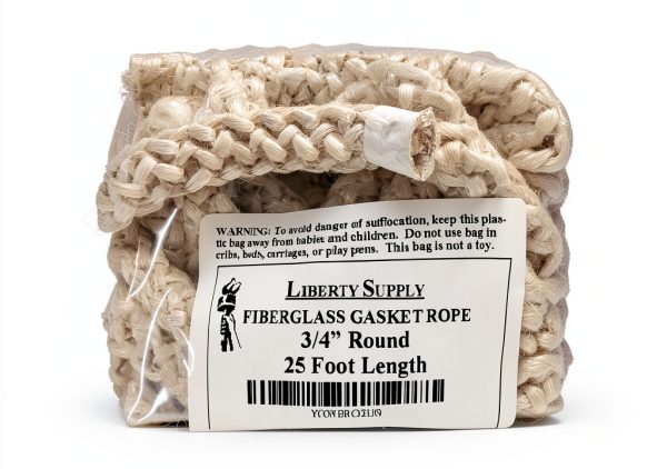 LibertySupply 3/4" Wood Stove Door Gasket, Round Fiberglass Rope Seal (25 ft. roll) Low Density-0