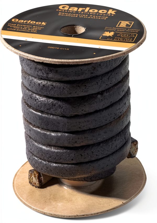Garlock Synthetic Fiber with Graphite and Petrolatum Oils Style PACKMASTER 2 Pump Packing, 19' Length, 5/16" Thickness, Square (1 LB SPOOL)-0